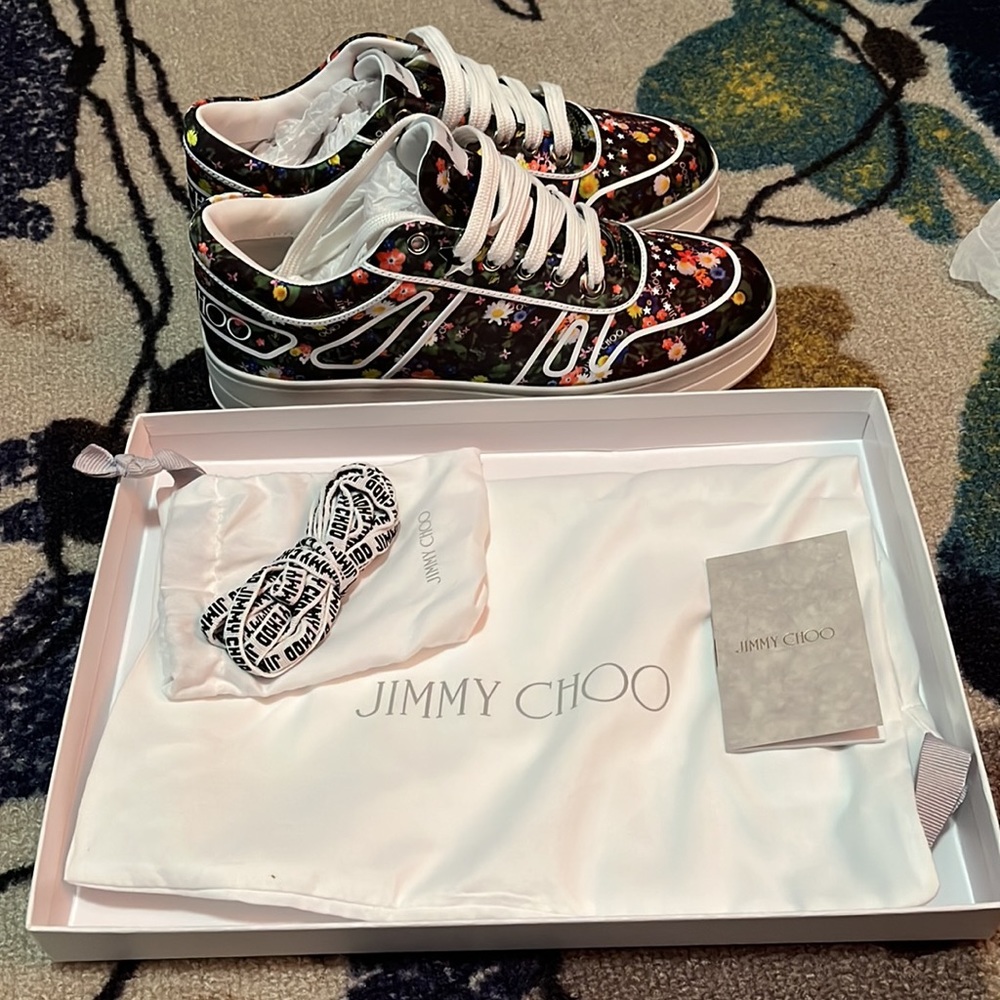 Jimmy Choo Ditsy Printed Multi Sneakers